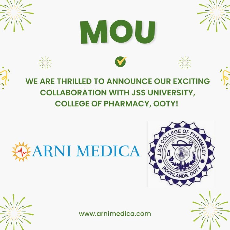 R&D Collaboration MOU between Arni Medica and JSS College of Pharmacy